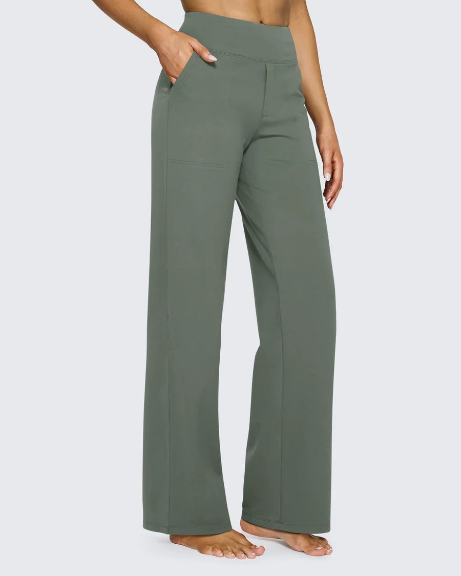 Snugsy™ High-Waist Wide-Leg Dress Pants