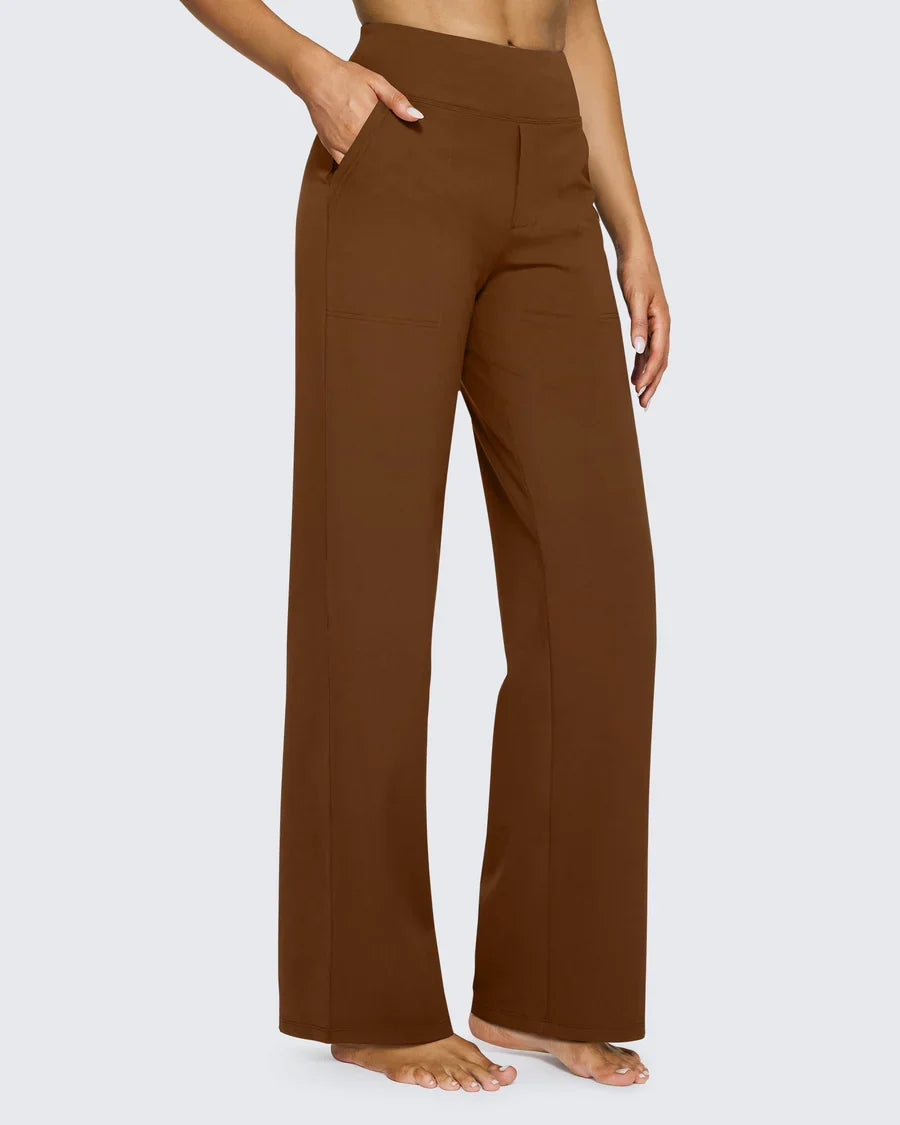 Snugsy™ High-Waist Wide-Leg Dress Pants