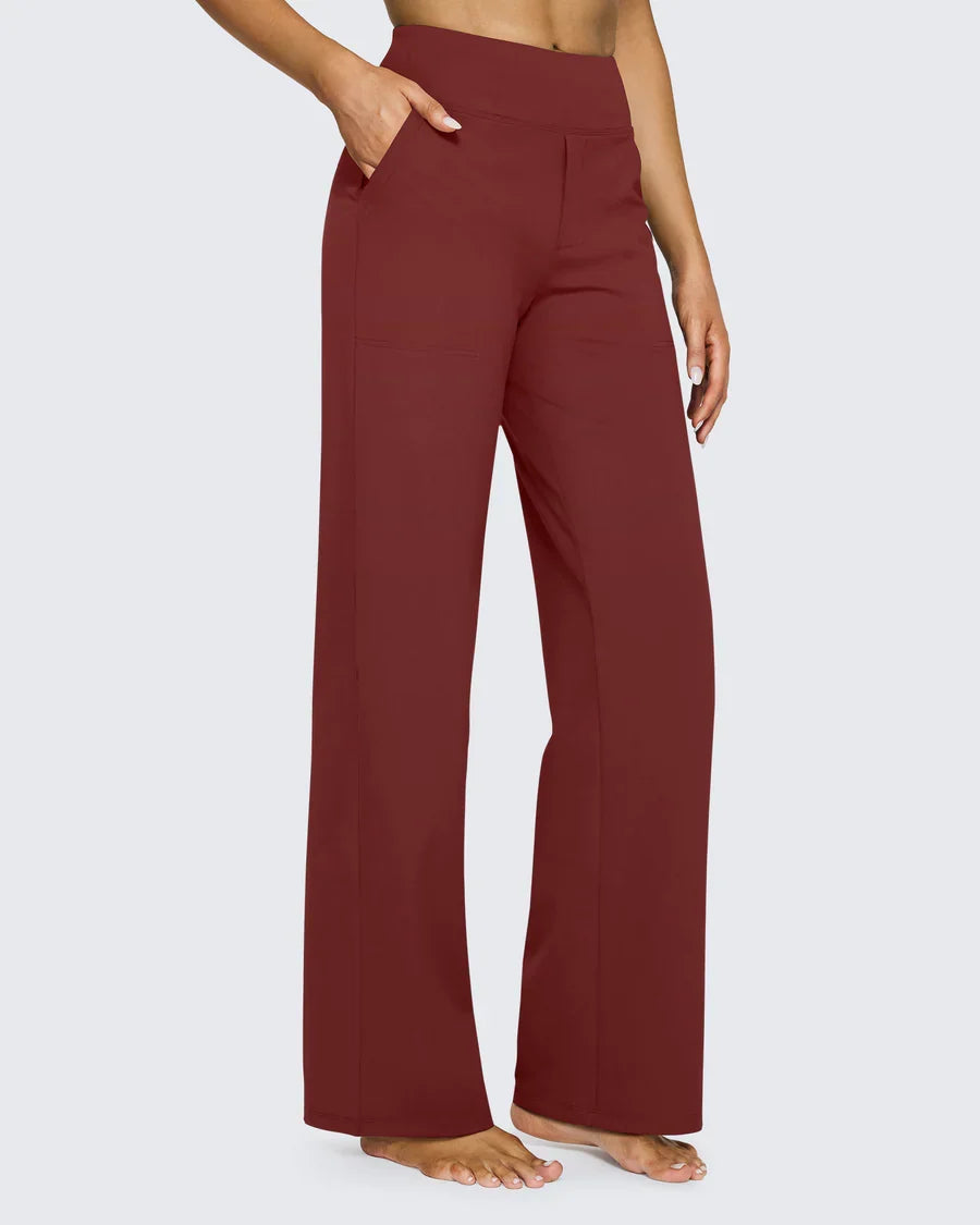 Snugsy™ High-Waist Wide-Leg Dress Pants