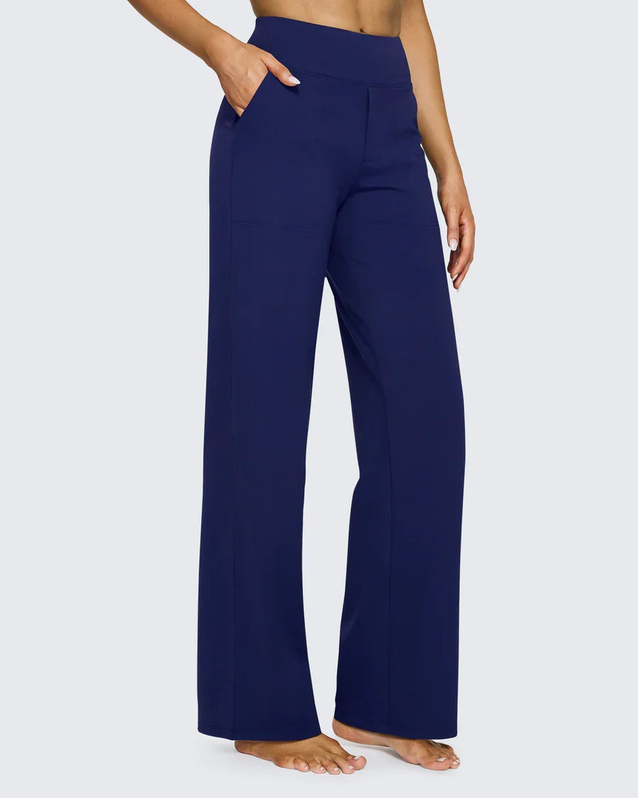 Snugsy™ High-Waist Wide-Leg Dress Pants