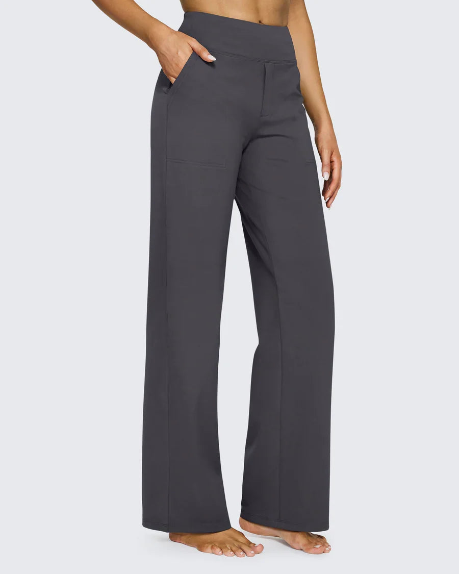 Snugsy™ High-Waist Wide-Leg Dress Pants