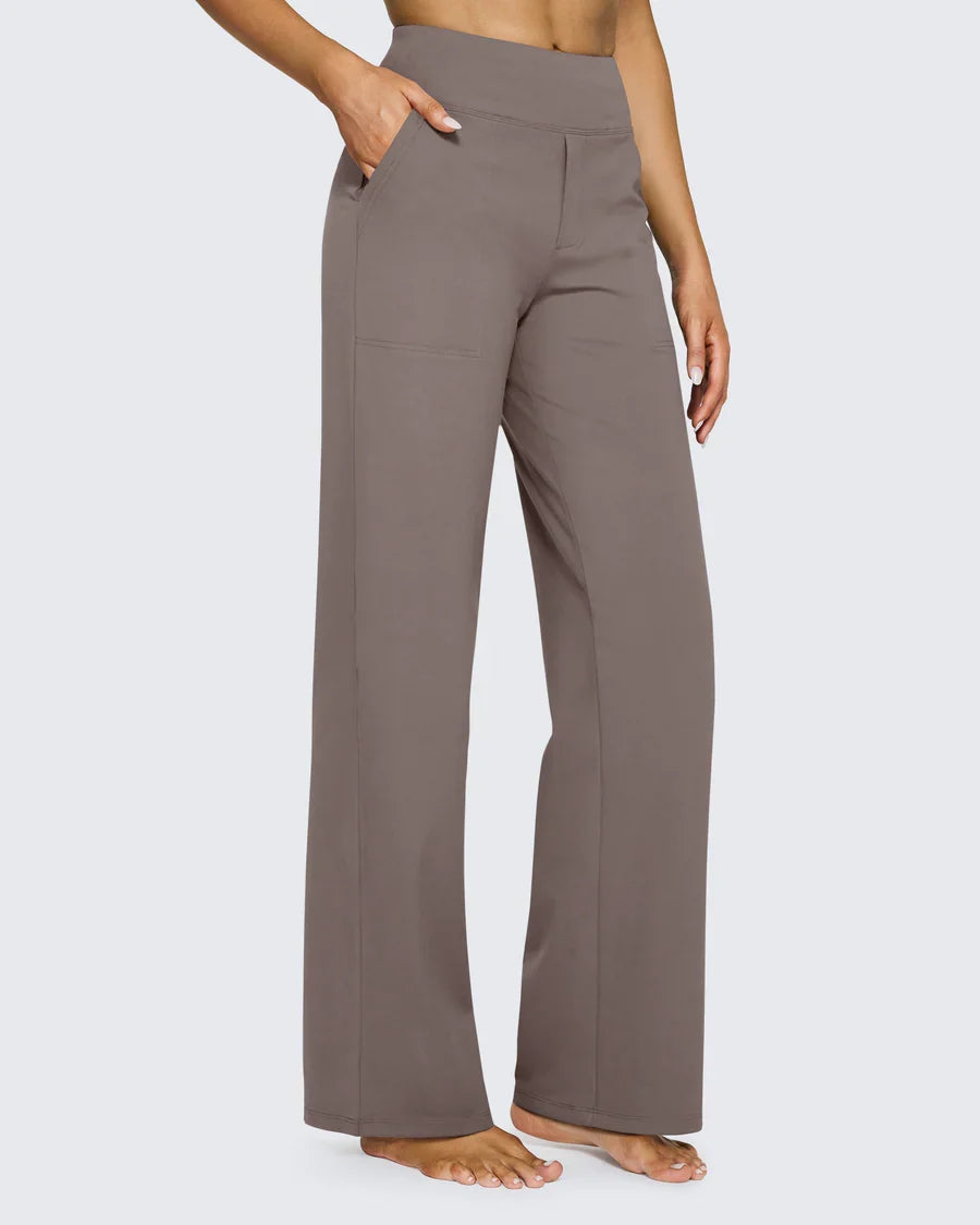 Snugsy™ High-Waist Wide-Leg Dress Pants