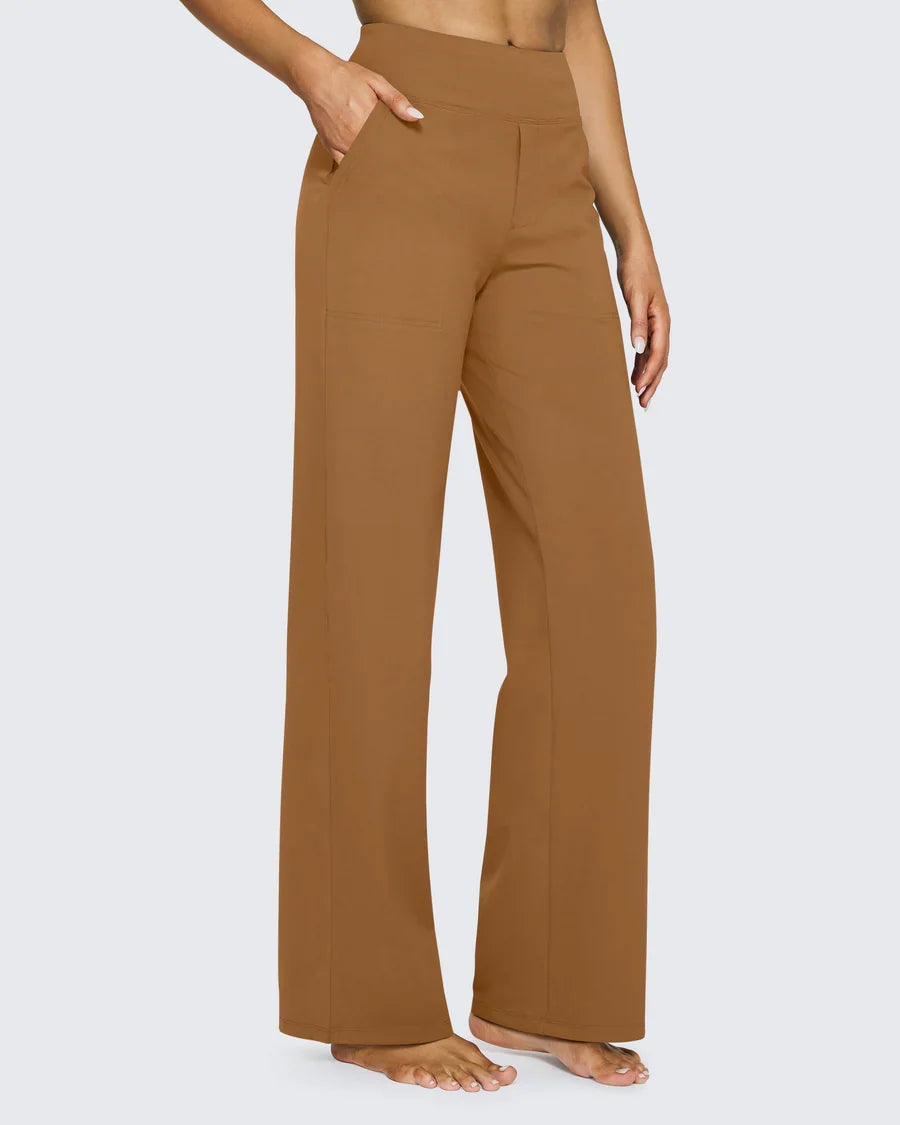 Snugsy™ High-Waist Wide-Leg Dress Pants